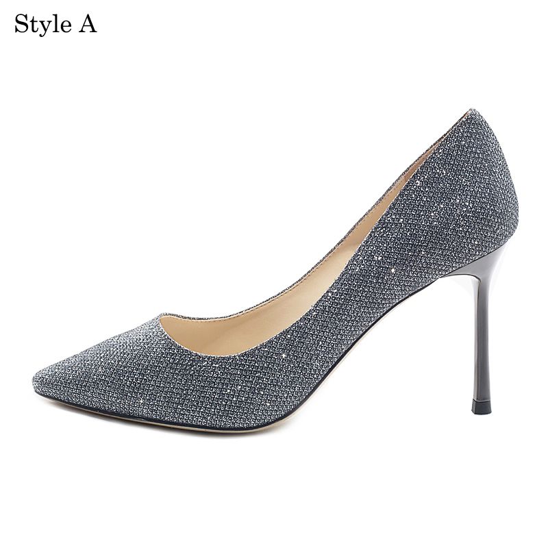 Sparkly Starry Sky Navy Blue Evening Party Pumps 2018 Leather Glitter ...