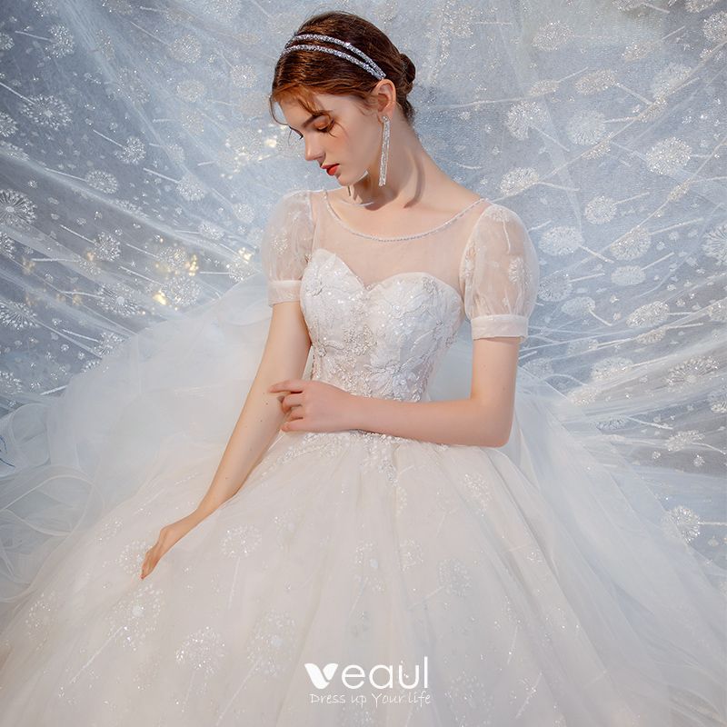 Victorian Style White Bridal Wedding Dresses 2020 Ball Gown See-through ...