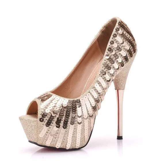 sexy gold high heels