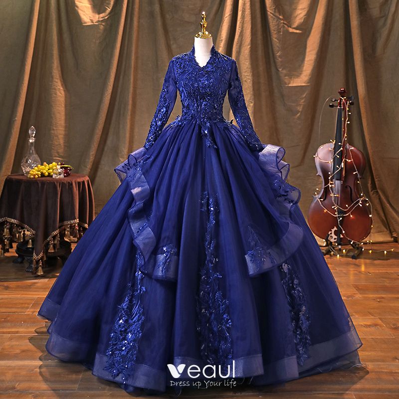 royal blue ball gown prom dresses 2022
