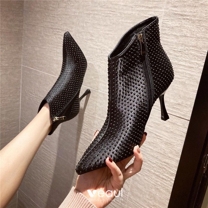 Chic / Beautiful Black Street Wear Ankle Womens Boots 2020 9 cm ...