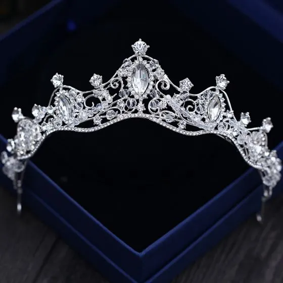 Leer garage neerhalen Sparkly Silver Tiara 2018 Metal Crystal Beading Rhinestone Accessories