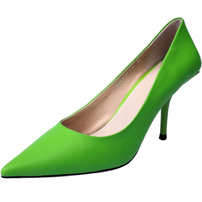 Modest / Simple Lime Green Office OL Pumps 2020 7 cm Stiletto Heels ...
