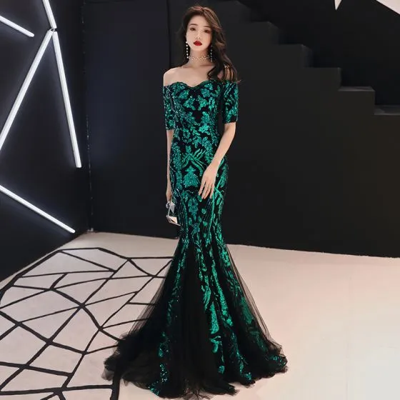 mermaid sequin dress green