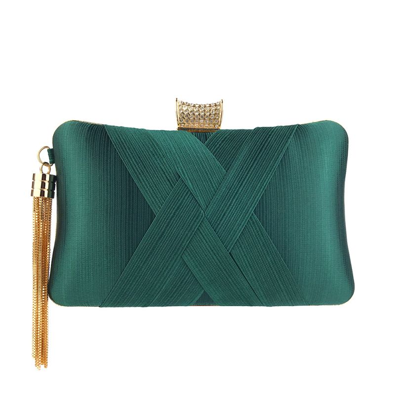 dark green clutch bag