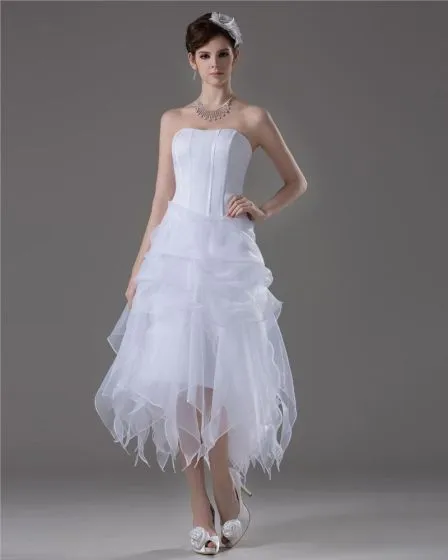 Satin Ankle Length Wedding Dresses