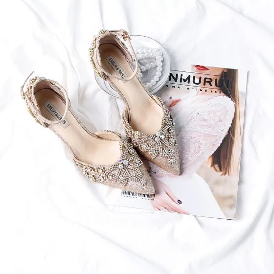 gold rhinestone shoes