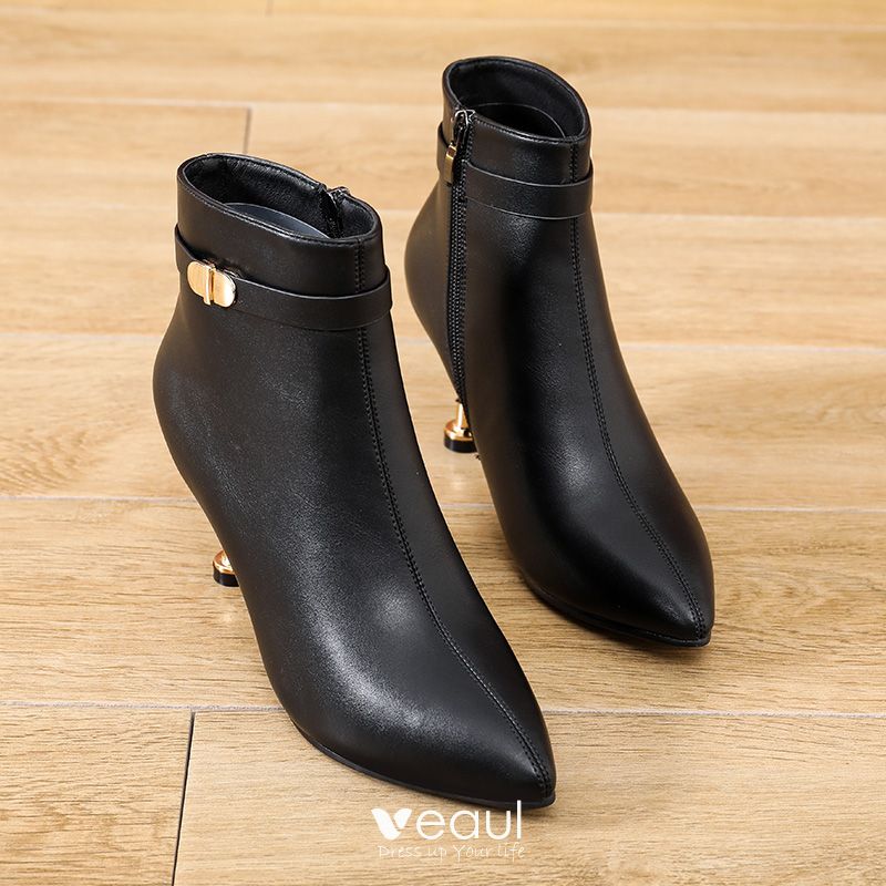 Fashion Black Street Wear Ankle Womens Boots 2021 7 cm Stiletto Heels ...