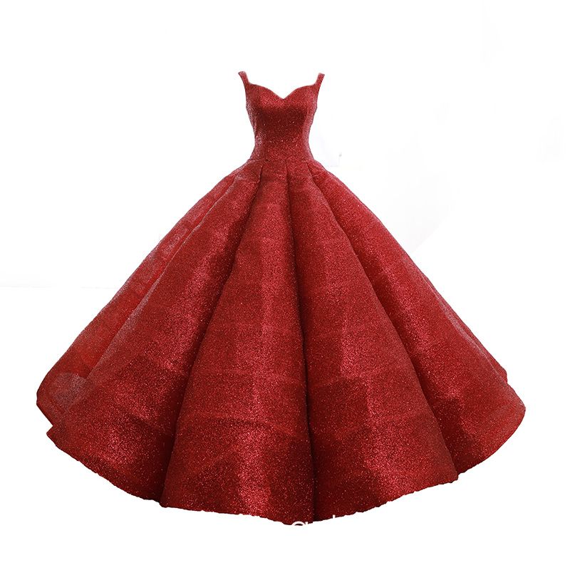 floor length red sequin dress