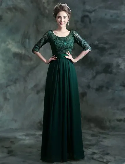 dark green dress with sleeves