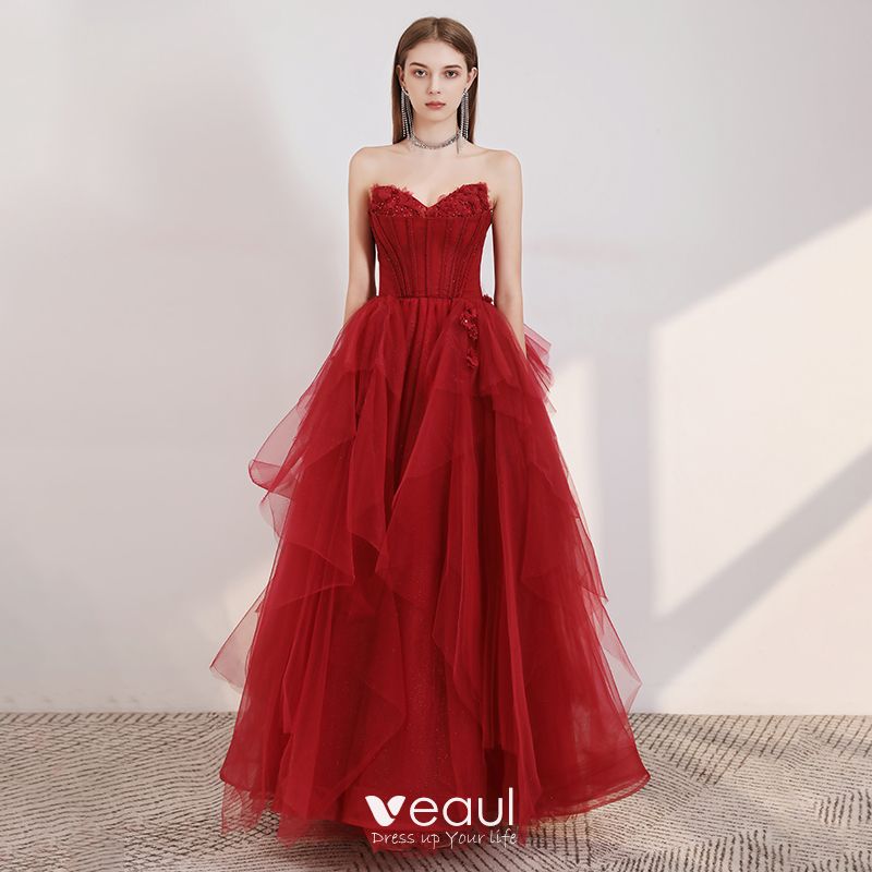 red prom dress sweetheart korean