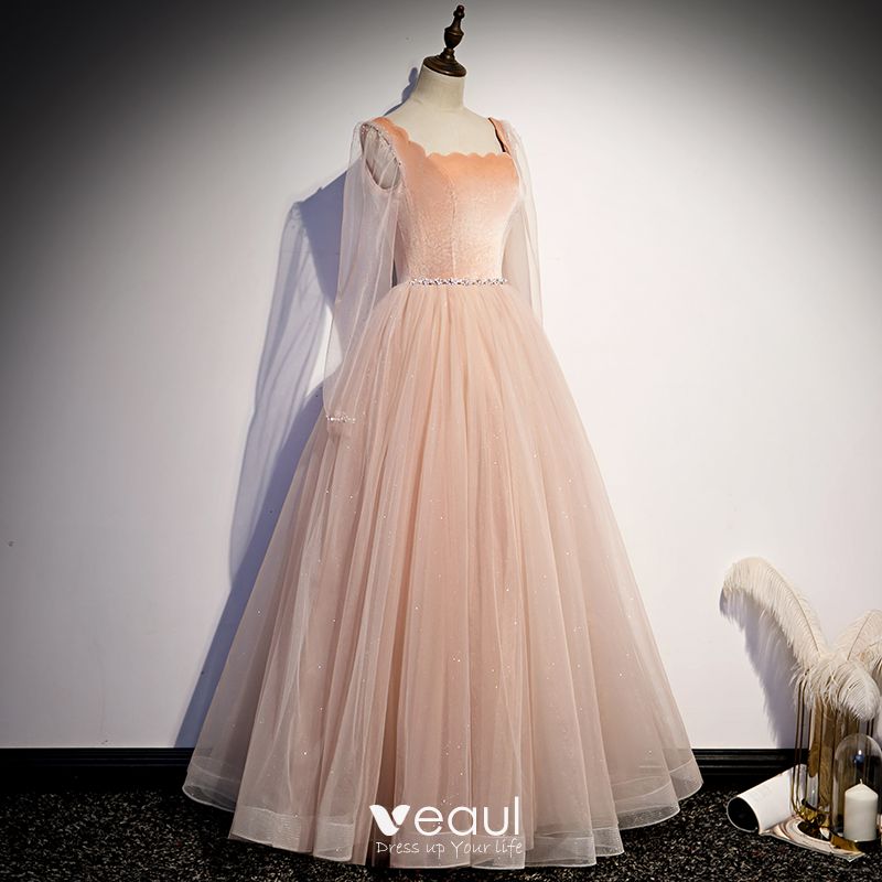 Vintage / Retro Pearl Pink Dancing Prom Dresses 2020 A-Line / Princess ...