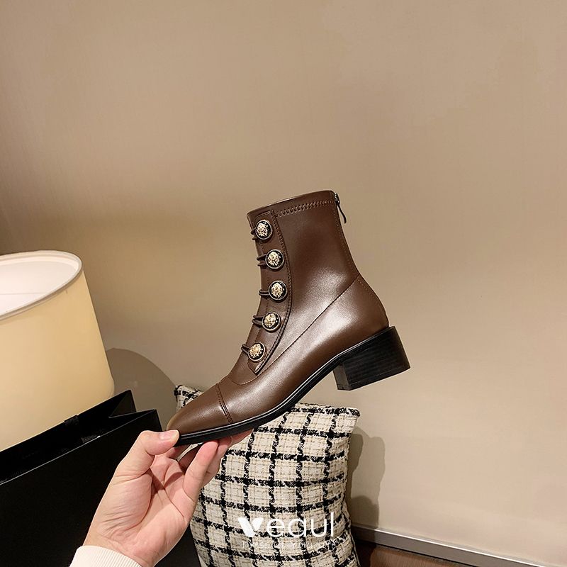 Fashion Classic Winter Beige Street Wear Womens Boots 2021 Leather