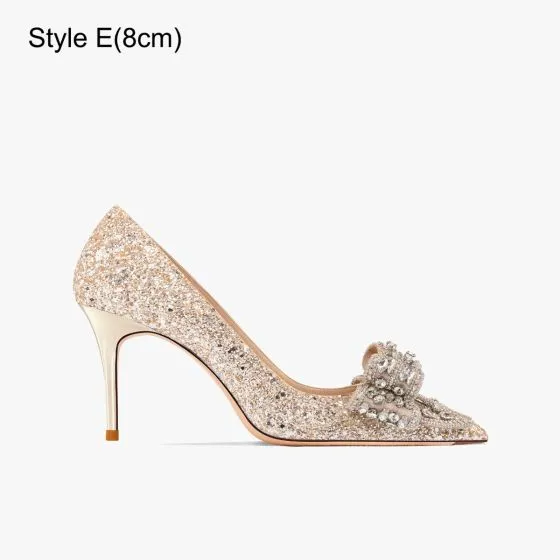 Charming Silver Rhinestone Sequins Bow Wedding Shoes 2023 Leather 10 Cm Stiletto Heels Pointed Toe Wedding Pumps High Heels 560x560 
