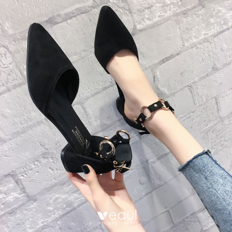 cm Thick Heels Pointed Toe Sandals