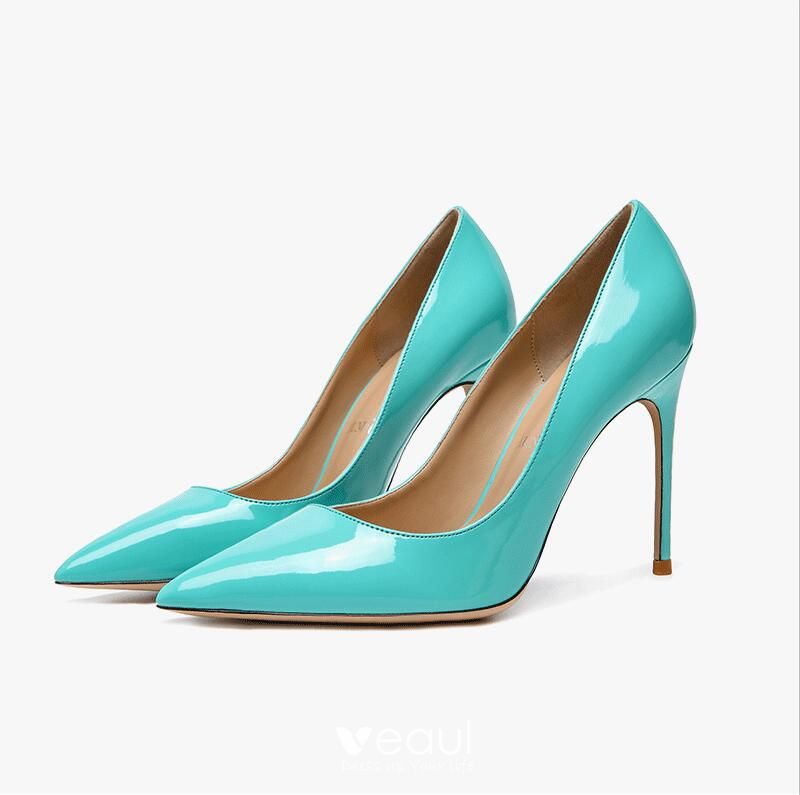 Trouwens precedent convergentie Chic / Beautiful Mint Green Prom Patent Leather Pumps 2021 Leather 10 cm  Stiletto Heels High Heels Pointed Toe Pumps