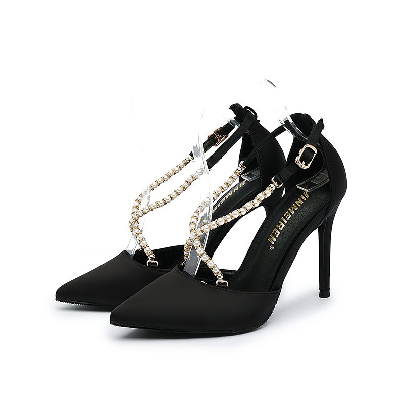 black shoes with pearls