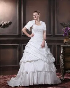 One Shoulder Drop Waist Wedding Dress