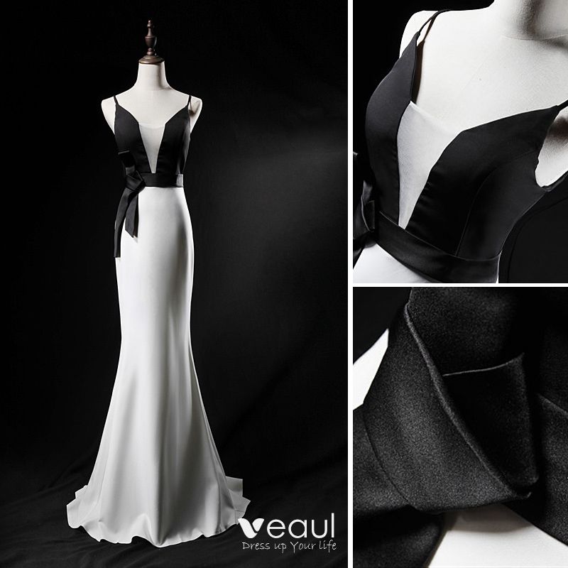 monochrome evening dress