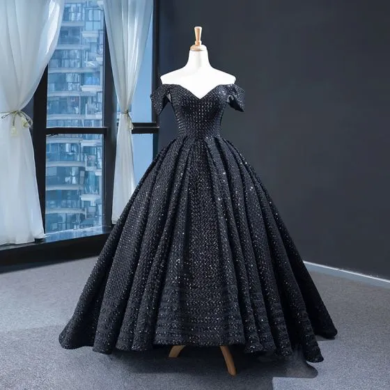 sparkly black prom dress