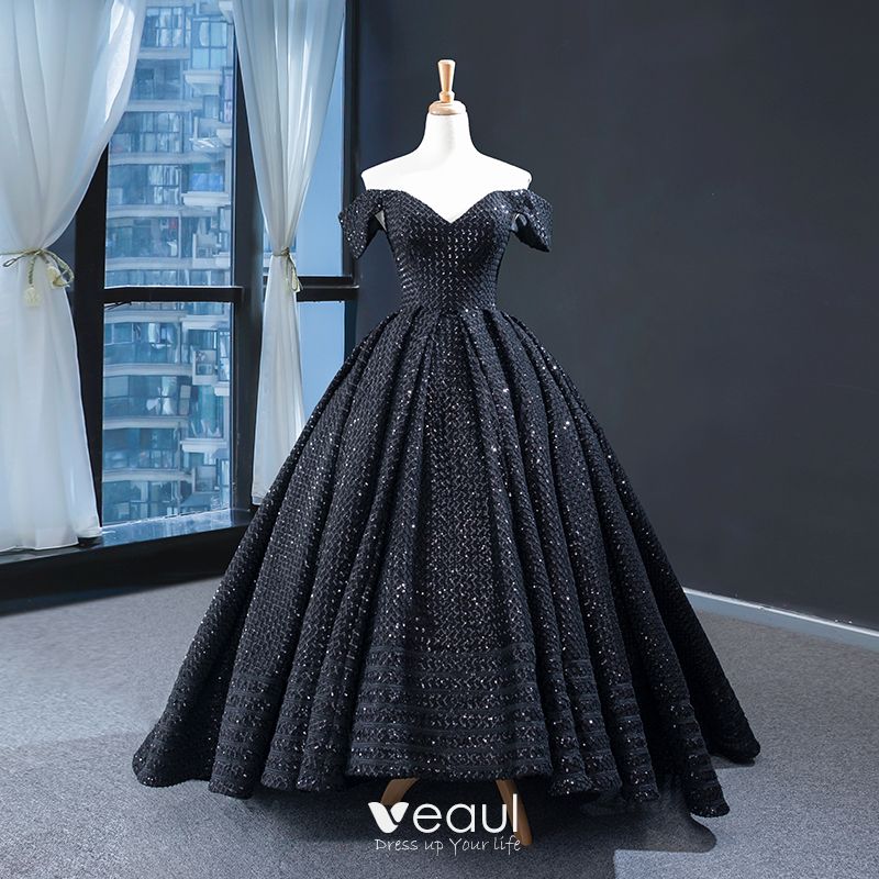 black short sleeve sequin dress