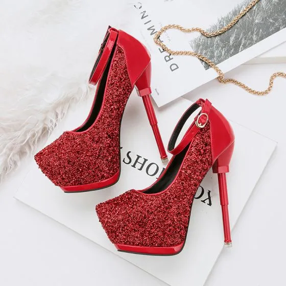 red sparkly strappy heels