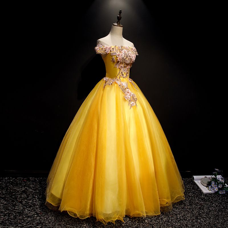 Yellow Flower Prom Dress Flash Sales ...