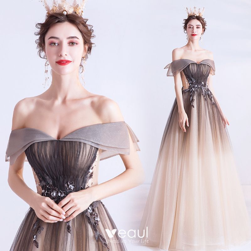 Elegant Chocolate Gradient-Color Prom Dresses 2020 A-Line / Princess ...
