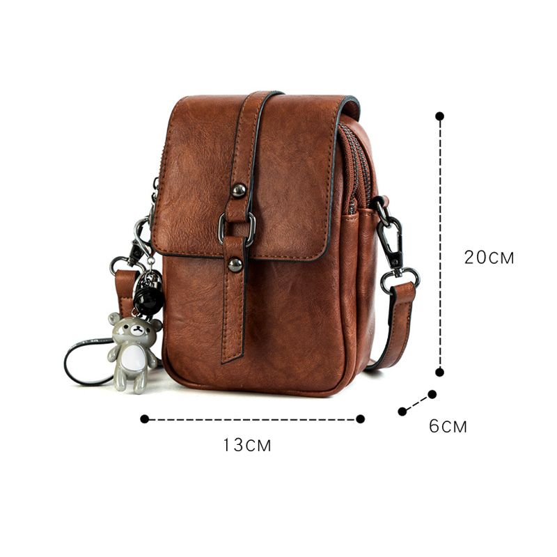 Fashion Brown Square Handbag Messenger Bag 2021 PU Casual Women's Bags