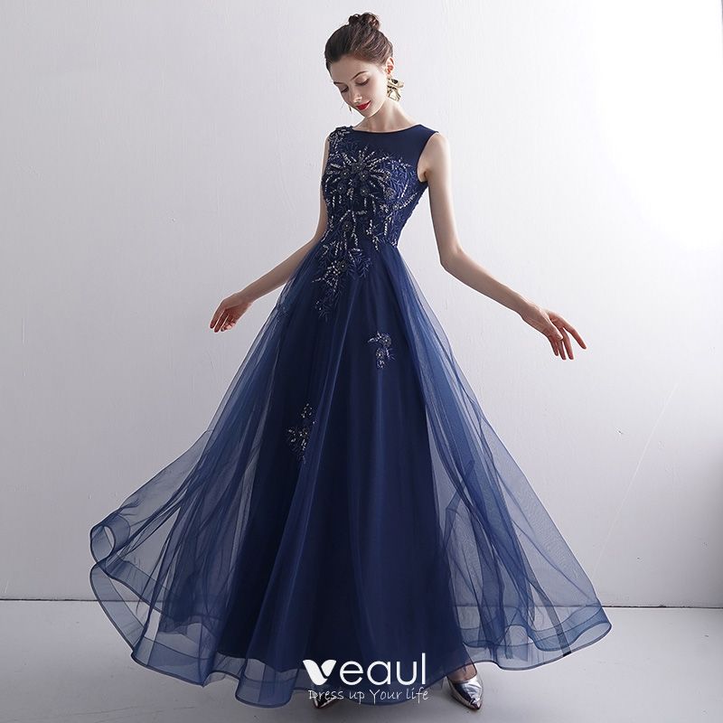 navy blue elegant dress