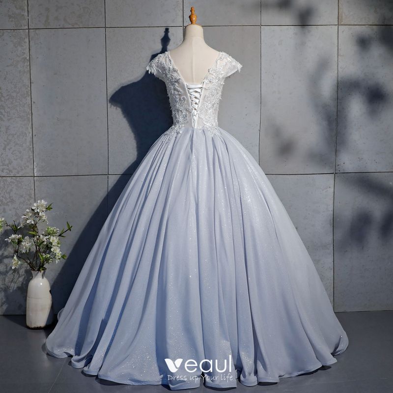 Elegant Silver Prom Dresses 2019 Ball ...