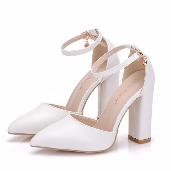 Ankle Strap 9 cm Thick Heels Open 