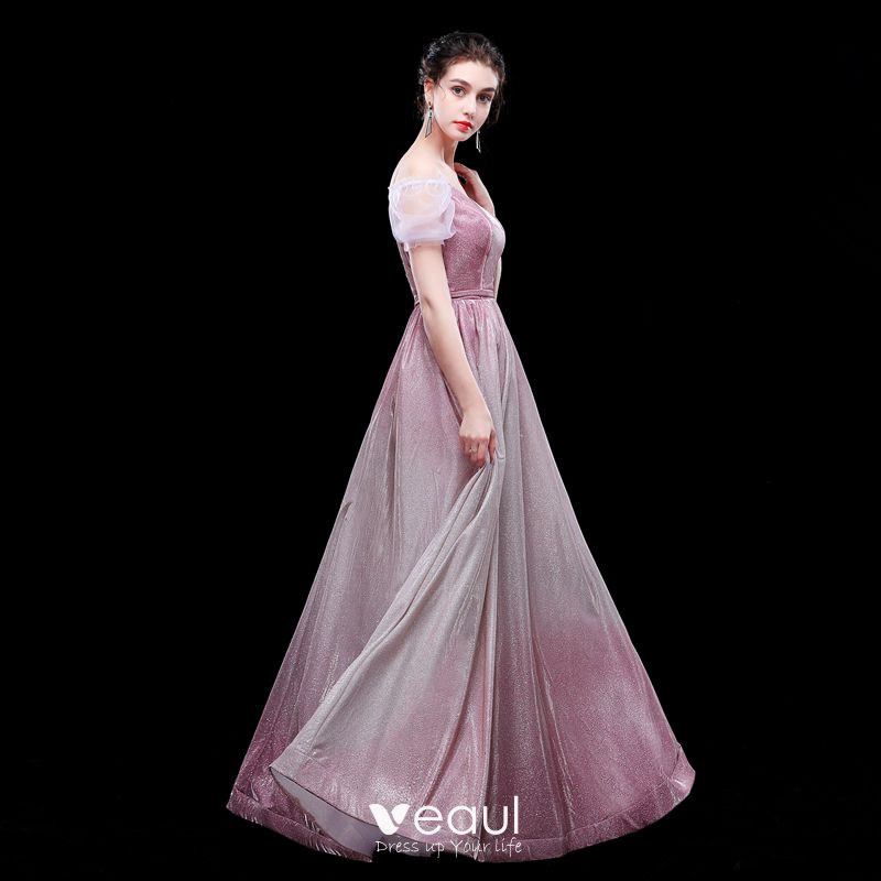 Charming Gradient-Color Candy Pink Evening Dresses 2019 A-Line ...