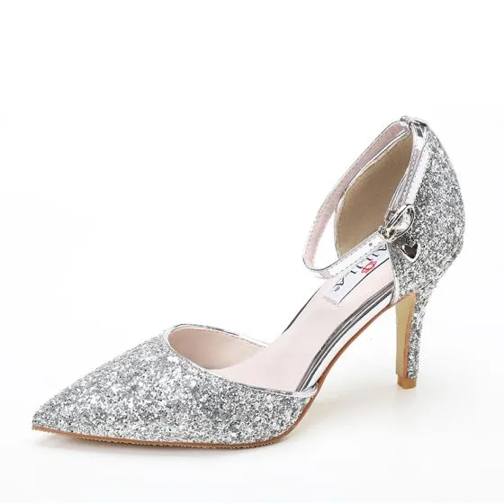 Wedding Shoes 2017 Silver Leather 