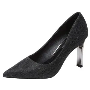 Black Glitter Heels | Veaul