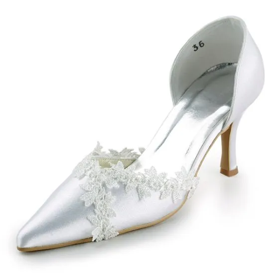 white wedding stilettos