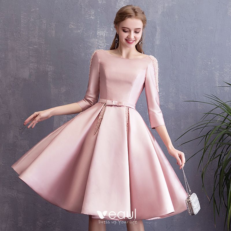 Chic / Beautiful Candy Pink Homecoming Graduation Dresses 2018 A-Line ...