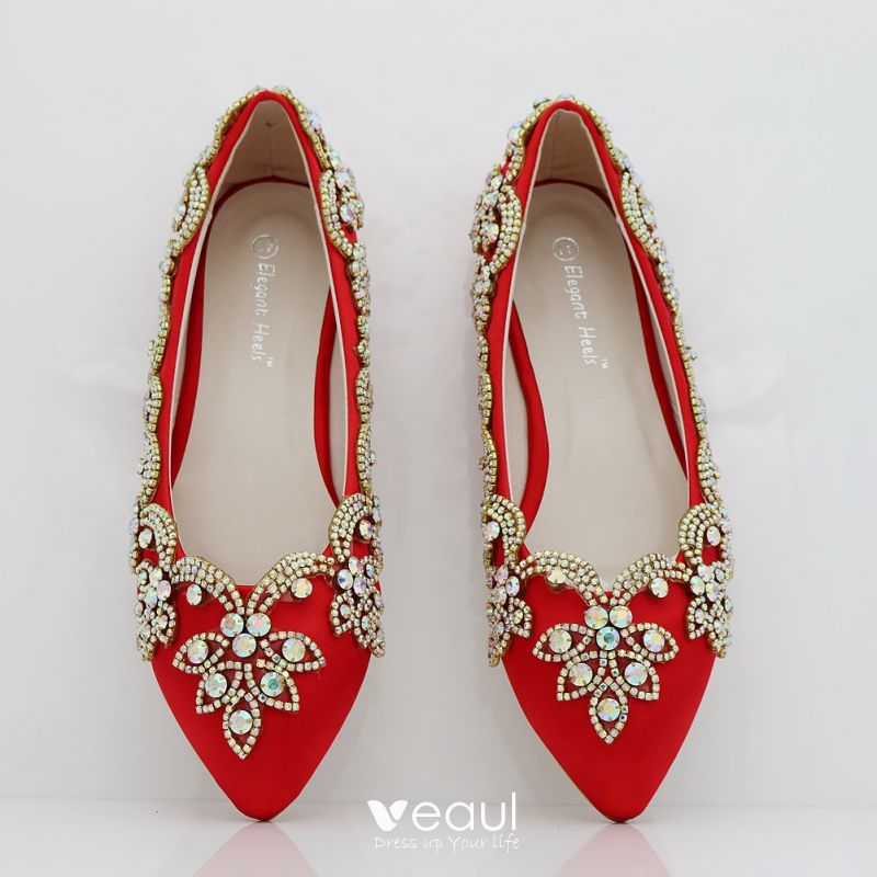 red flat shoes for wedding