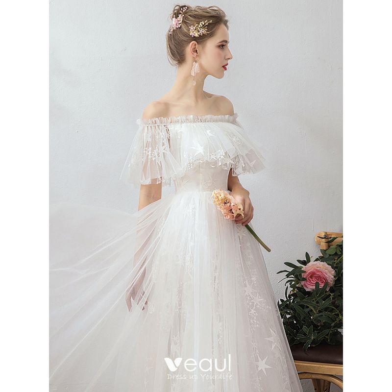 Affordable Ivory Outdoor / Garden Wedding Dresses 2019 A-Line ...