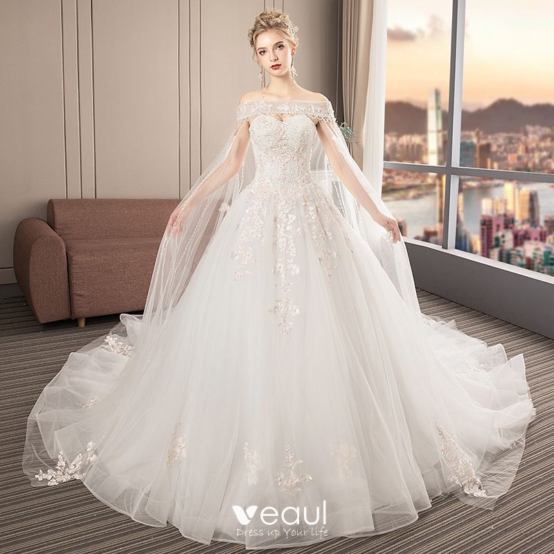 Elegant Ivory Wedding Dresses 2019 A-Line / Princess Sweetheart ...