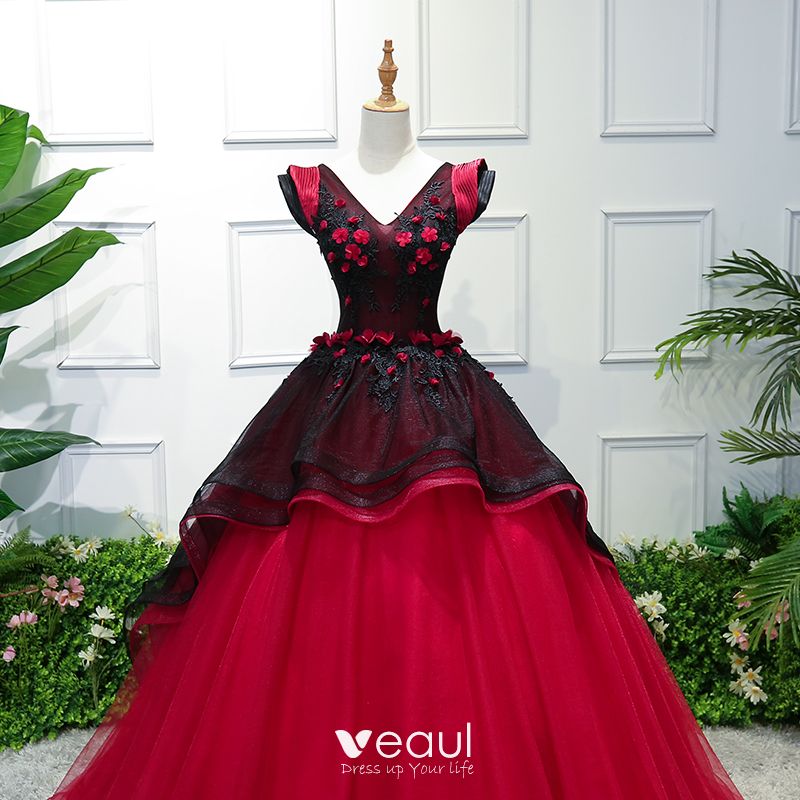 Elegant Red Quinceañera Prom Dresses ...