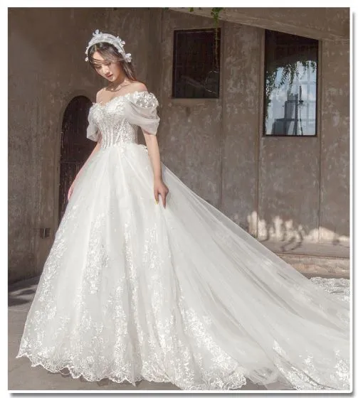 Stunning Ivory Wedding Dresses 2019 A-Line / Princess Off-The-Shoulder