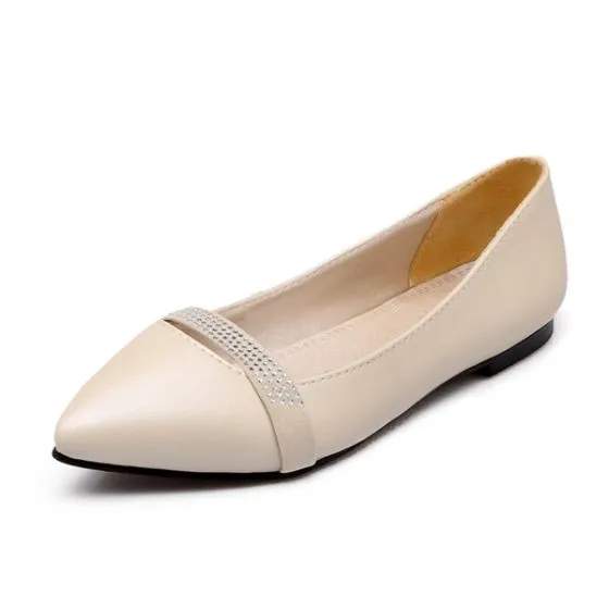 Chic Nude Pumps Womens Flat Shoes With 