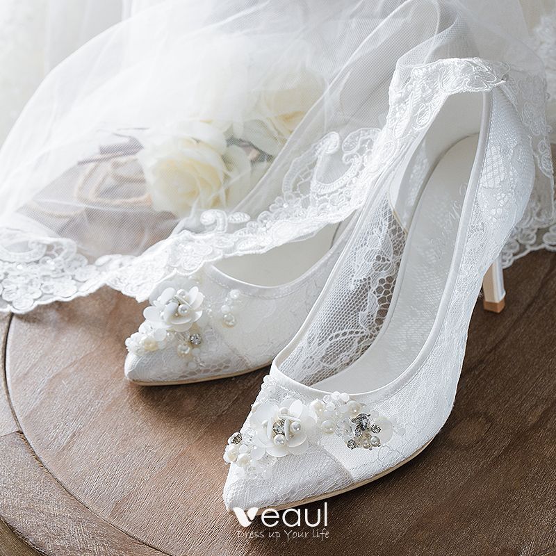 Beautiful White Summer Wedding Shoes 