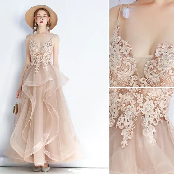 khaki evening gown