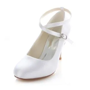 white lace up heels 3 inch