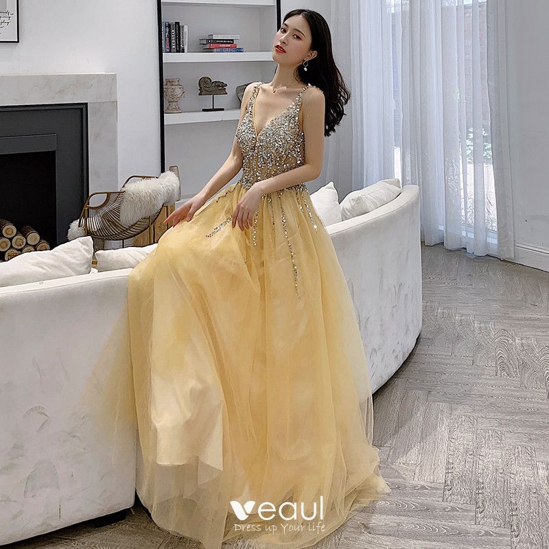 prom dresses yellow 2019