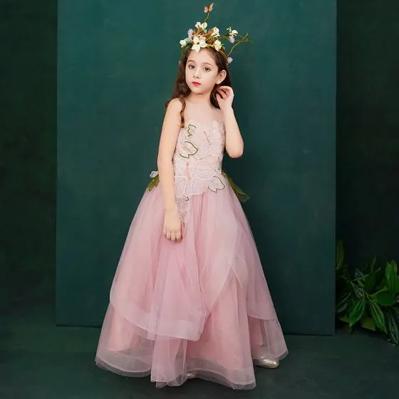 Flower Fairy Candy Pink See-through Flower Girl Dresses 2019 A-Line ...