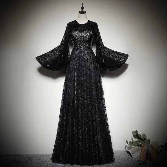 black lace formal dress