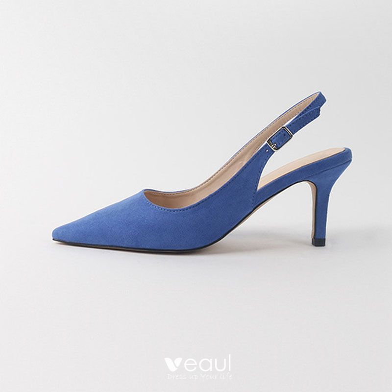 blue slingbacks